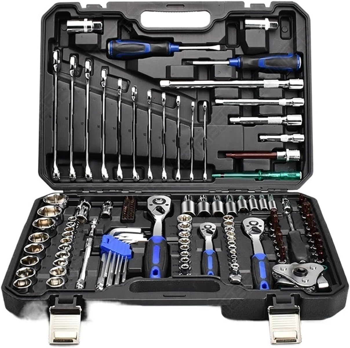 Mechanic's Tool Set For General Home/Auto Repair Tool Set,1/4" 3/8" 1/2" Drive Socket Wrench Set Household Hand Tools (Color : 121PCS)