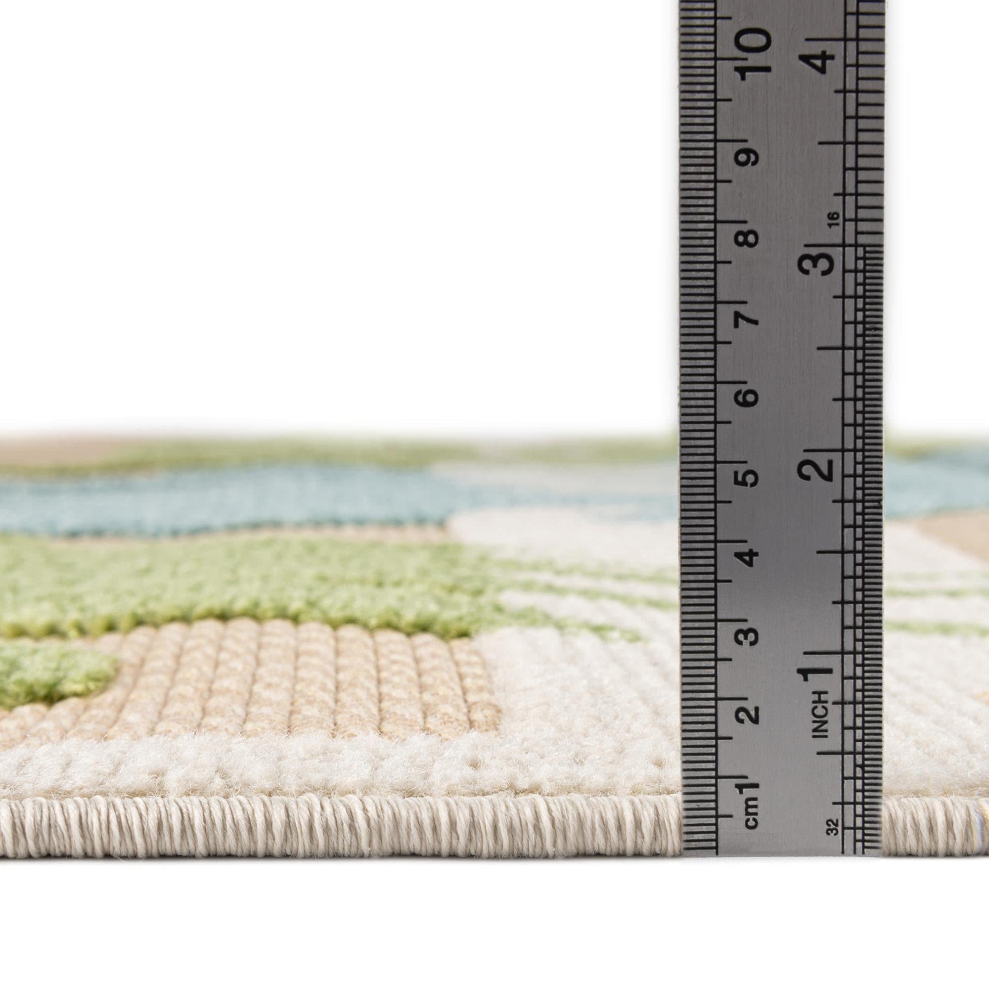 Rugs.com Aruba Outdoor Collection Rug – 6' x 9' Beige Low-Pile Rug Perfect for Any Outdoor Space, Bedrooms, Dining Rooms, Living Rooms