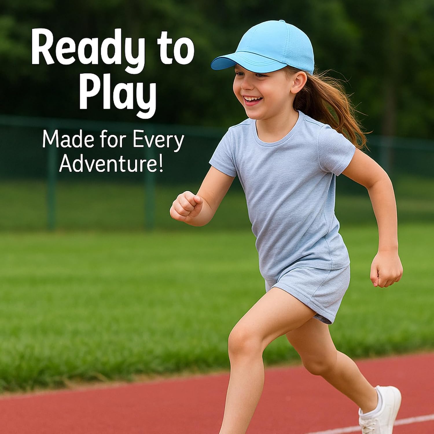 Girls Criss Cross Ponytail Hat Mesh Baseball Cap Kids Quick Dry Ponycap Hats Outdoor Summer Sports Hat Age 7-12 - Image 5