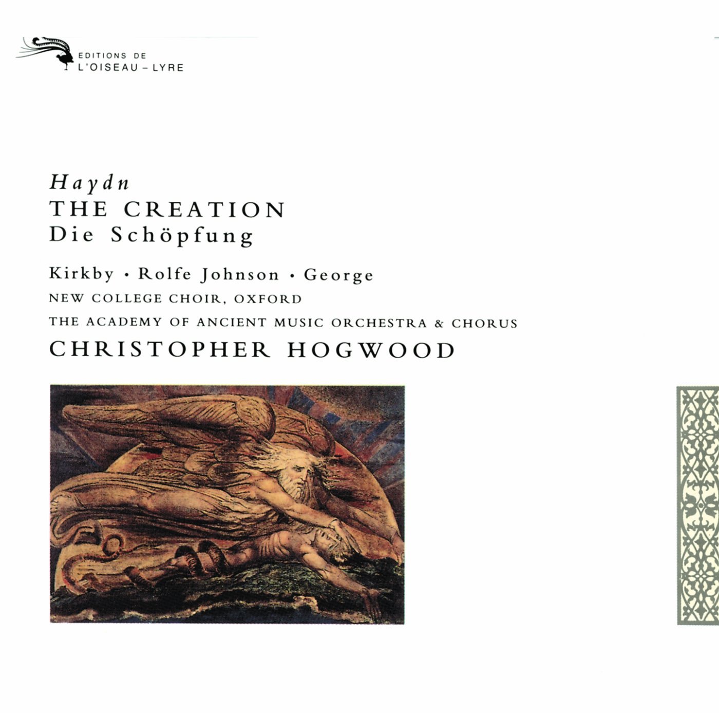 Haydn The Creation Kirkby Rolfe Johnson George AAM Hogwood