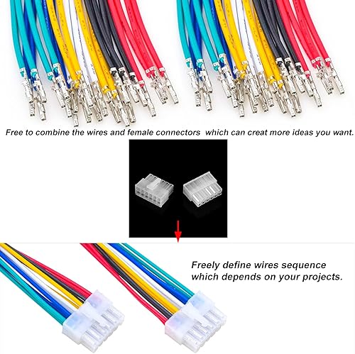 Miniatura 4 de Molex 5557 - Kit de conectores de extensión macho y hembra de 0.165 in con cables preprensados de alta calidad de 20 AWG, conector adaptador de