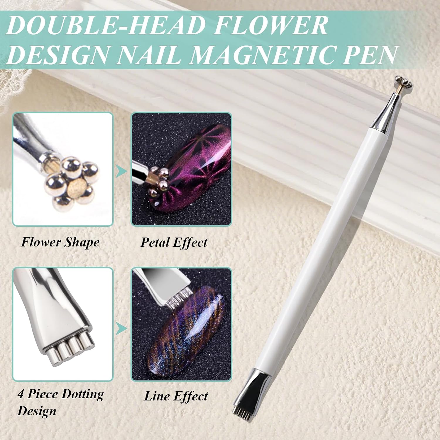 Plman 3 in 1 Heart Magnet for Cat Eye Gel Polish, Green image 3