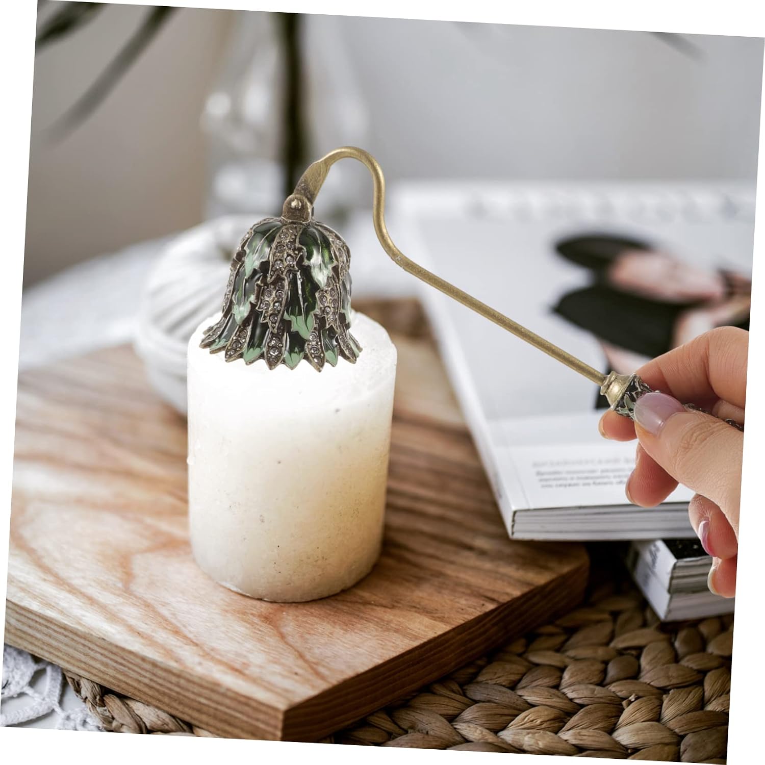 Candle Snuffer Tool Adjustable Wick Extinguisher Sturdy Stainless Steel Decorative Accessory for Home Use for Candle Lovers