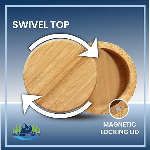 Miniatura 5 de Caja de sal de bambú para bodega, juego de regalo con copos de sal marina Maldon, caja de 8.5 onzas, ideal para sales, especias, condimentos en tu