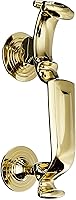 Baldwin 0113.003 S-Shaped Solid Brass Door Knocker - Lifetime Polished Brass Finish for Timeless Elegance