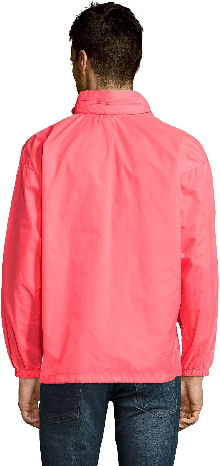 SOL'S Unisex Surf Windbreaker Lightweight Jacket (XL (43-44” Chest)) (Black)