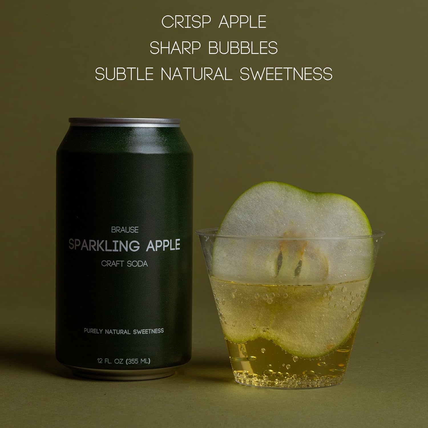 Brause Sparkling Apple German Craft Beverage - Award-Winning Premium Non-Alcoholic Champagne/Cider, Sharp Bubbles + Crisp Apples, Zero Alcohol, Purely Natural Sweetness, Clean & Honest Ingredients, Luxury Design & Feel, 12-Pack of 12oz Cans