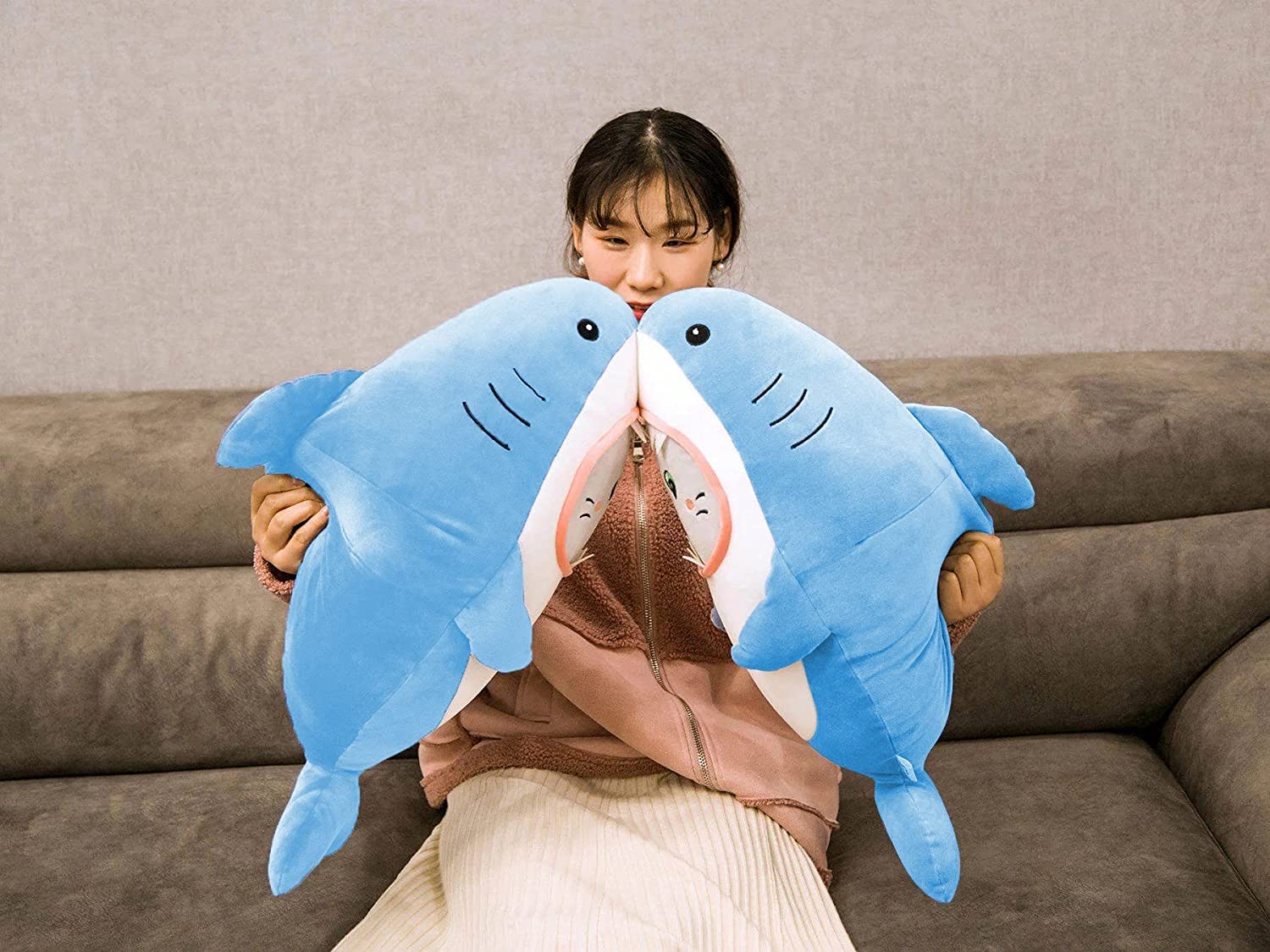 LOVEY DOVEY Soft Toys Baby Shark Soft Toys, Baby Toys, Kids Toy, Toy for Girl, Birthday Gift for Girl/Boys, Toy Gift for Girls, Kids Toys for Boys/Girl, Miniso Soft Toys, (Baby Shark, 35cm Blue) 3