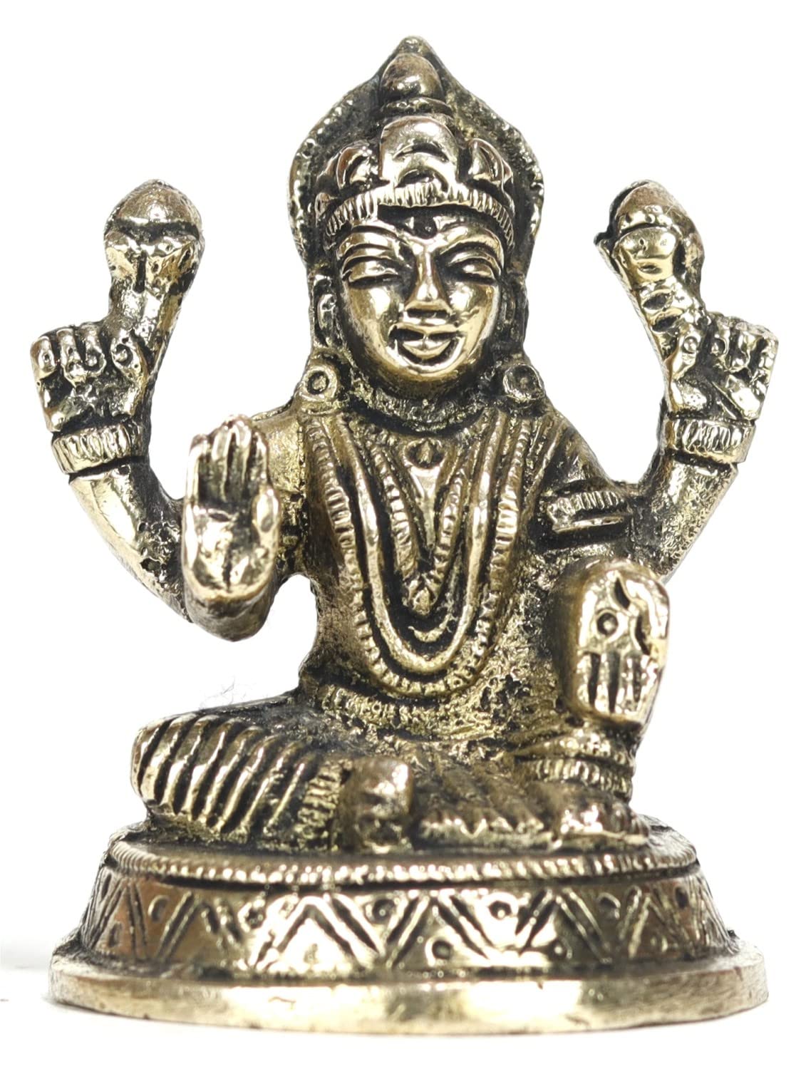 ASHIRWADBrass Goddess Lakshmi Idol Statue Sculpture for Temple Home Decor Diwali Pooja Vastu Laxmi Devi Maa (Laxmi-03)