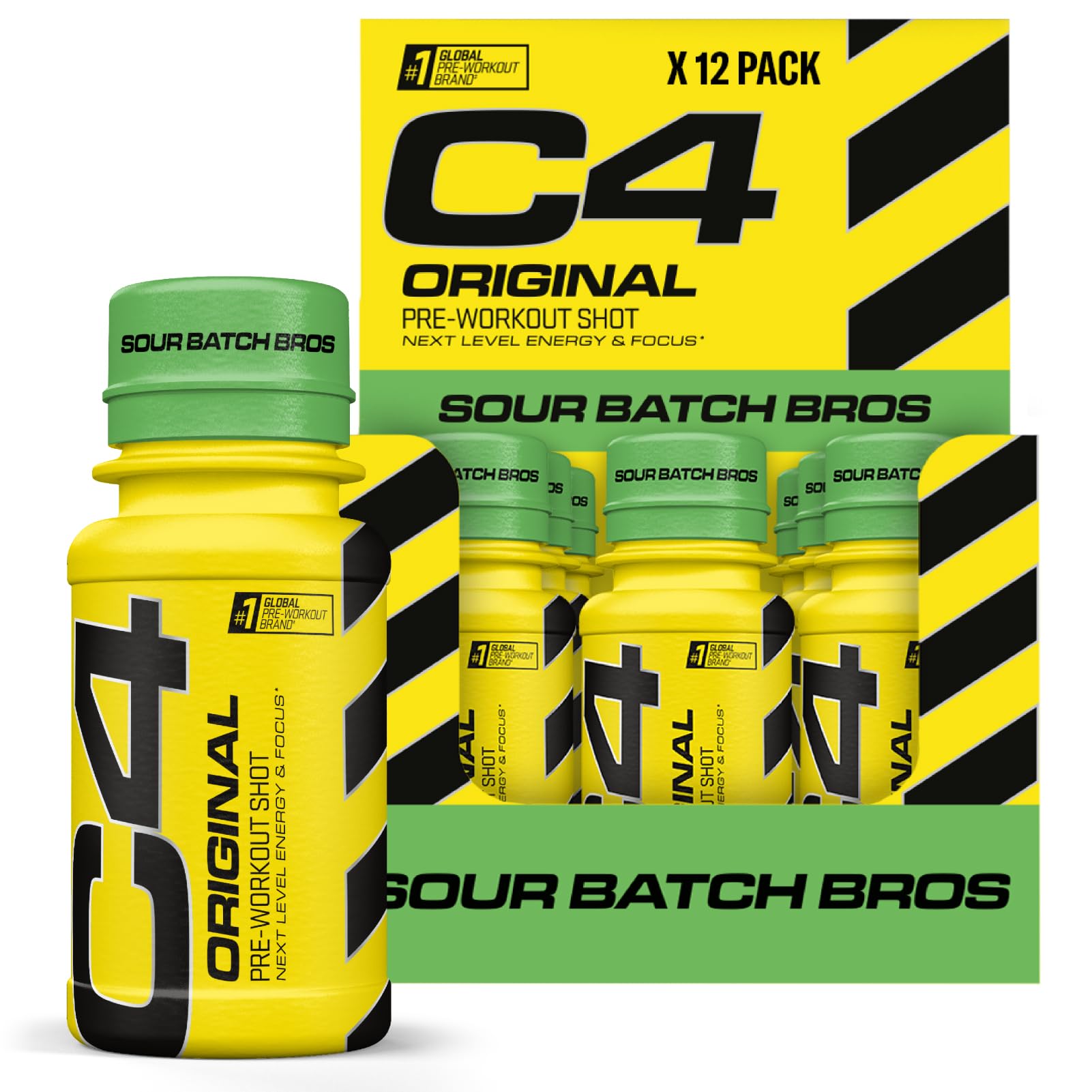 Cellucor C4 Original Pre-Workout Shot 12 x 60 ml, Sour Batch Bros