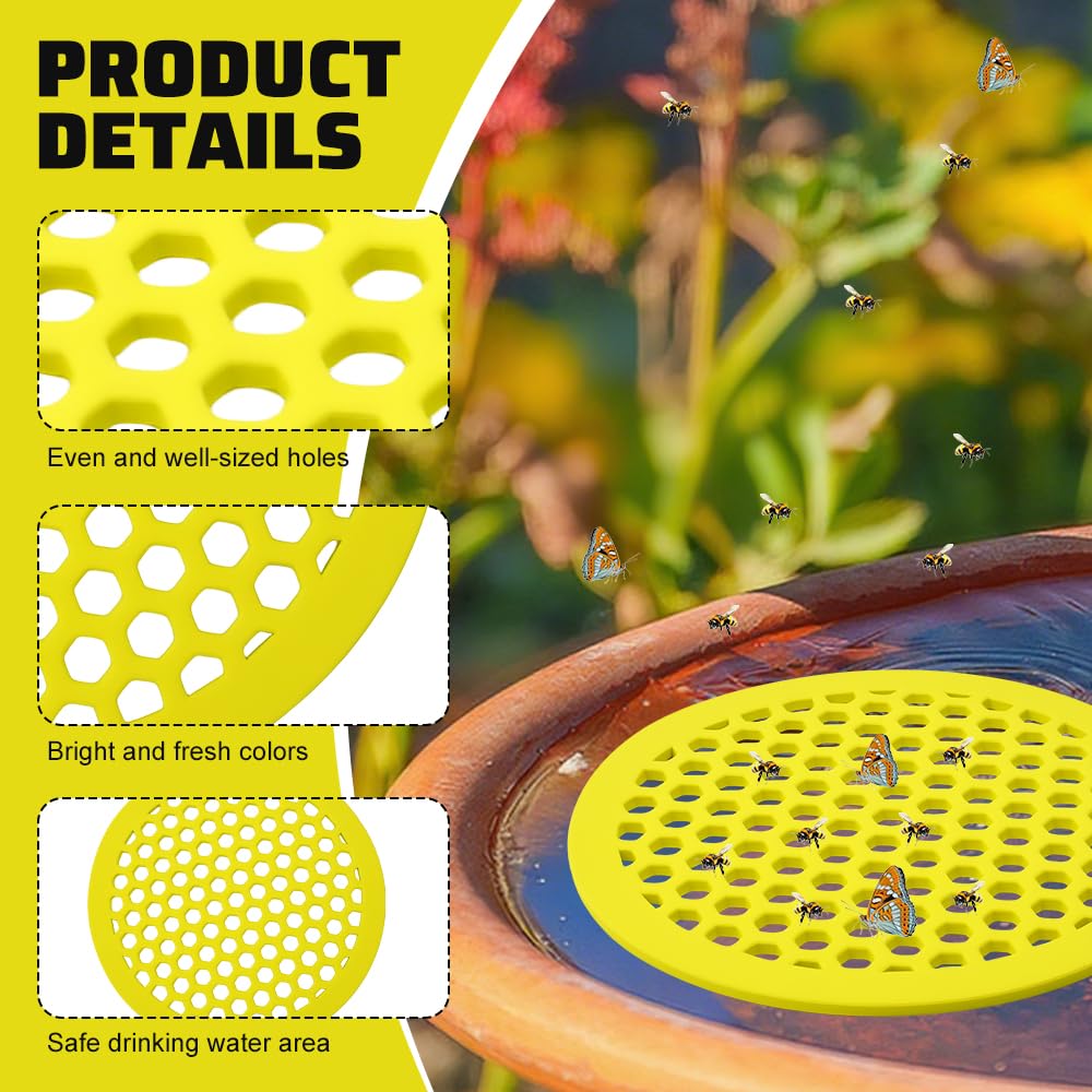 Lot 4 Distributeurs D’Eau Abeilles – Abreuvoir Jardin Coloré Avec Billes De Verre, Pour Abeilles, Papillons & Oiseaux