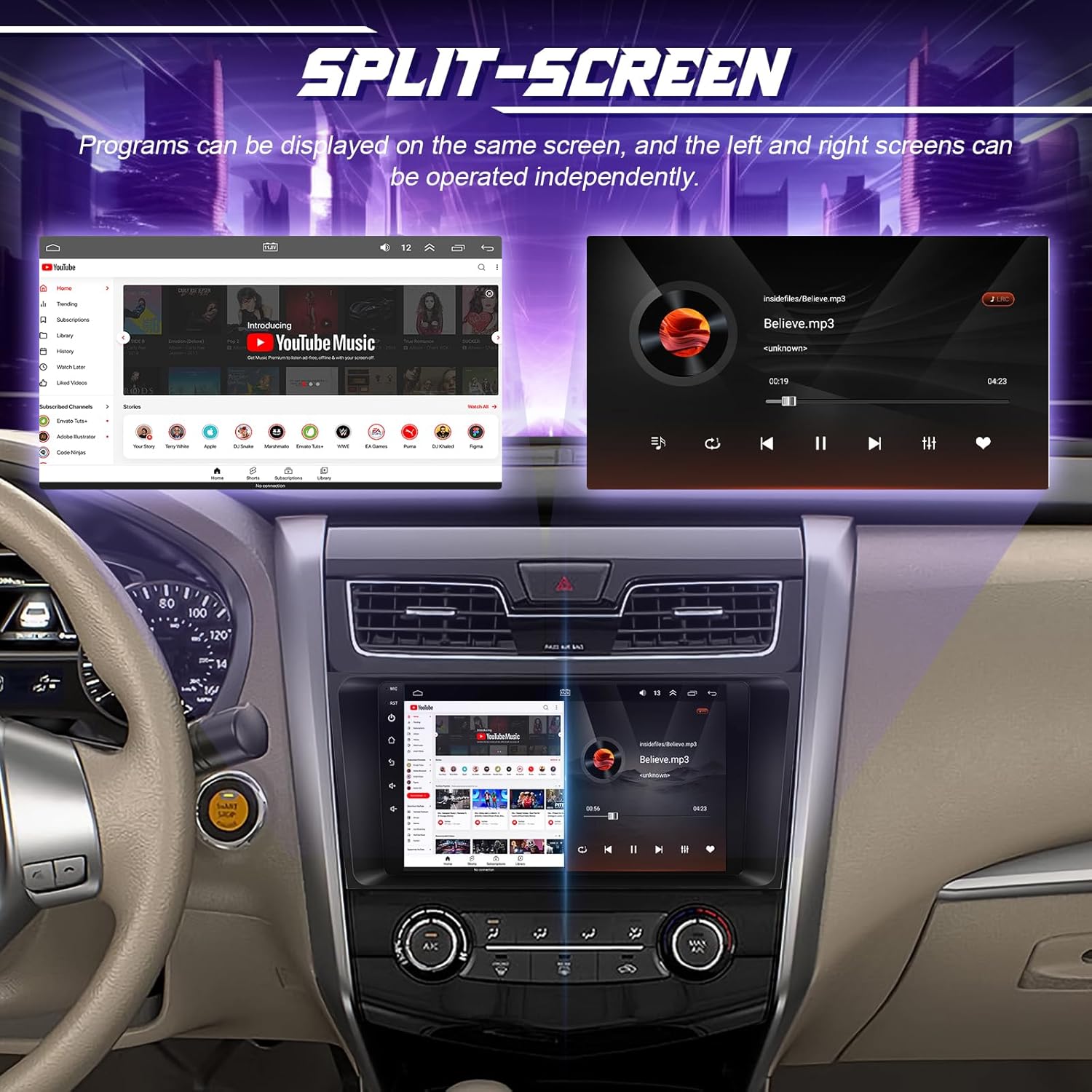 Leadfan Android Car Radio for Nissan Altima 2013 2014 2015 2016 2017 2018 Stereo with Wireless Carplay Android Auto, 9" Touch Screen Radio Support GPS FM Bluetooth WiFi Backup Camera, 2+32G