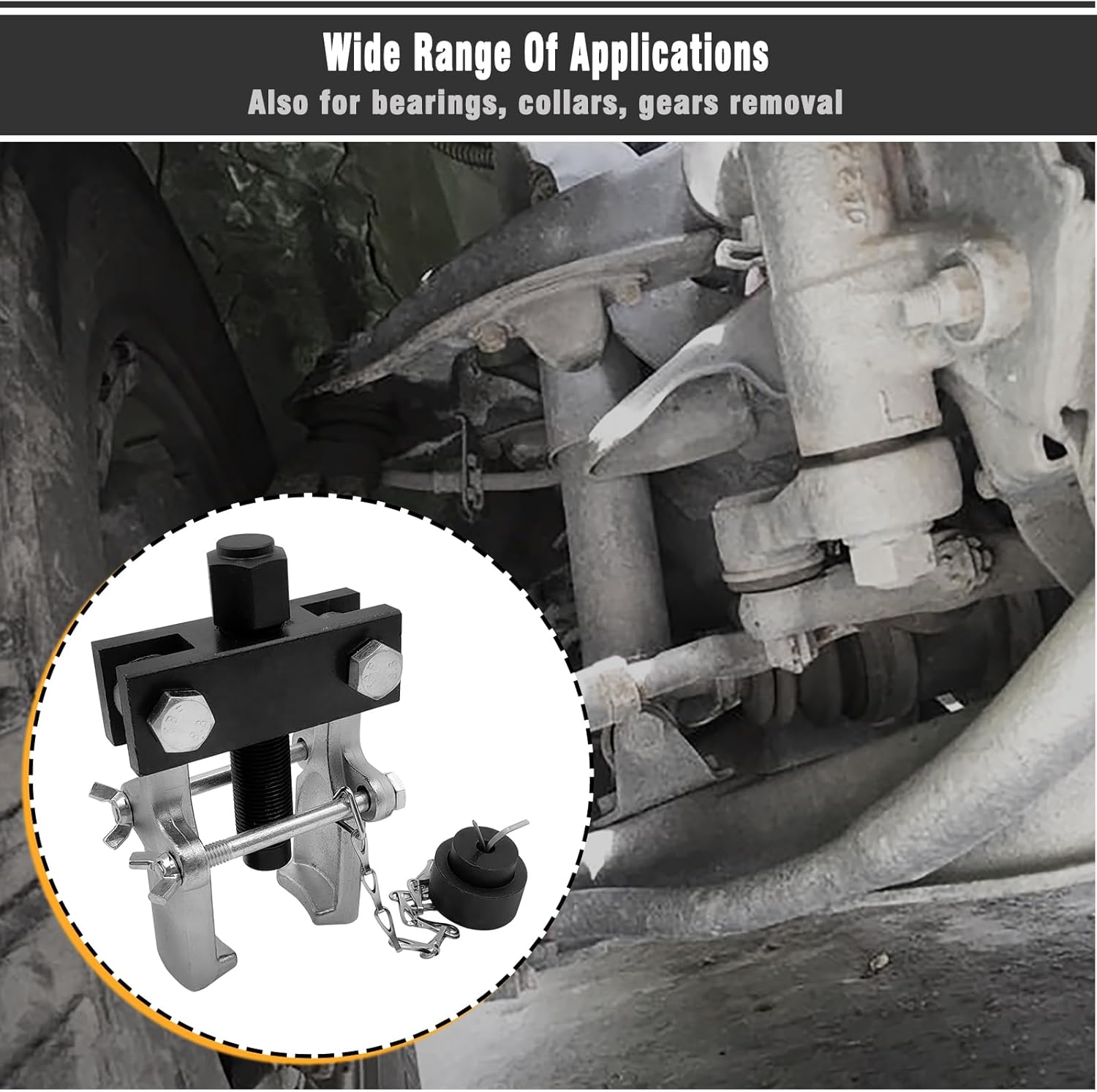 Heavy Duty Pitman Arm Puller with Adapter, Adjustable Jaws Bearing Pulling Repair Tool for Pitman Arms, Bearings, Collars, Gears, More Light Truck & Car