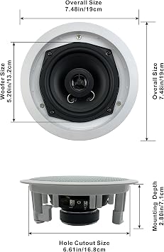 Acoustic Audio by Goldwood R191 in Ceiling/in Wall 5 Speaker Set 2 Way Home Theater 1000 Watt New R191-5S