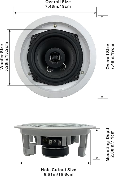 Acoustic Audio by Goldwood R191 in Ceiling/in Wall 5 Speaker Set 2 Way Home Theater 1000 Watt New R191-5S