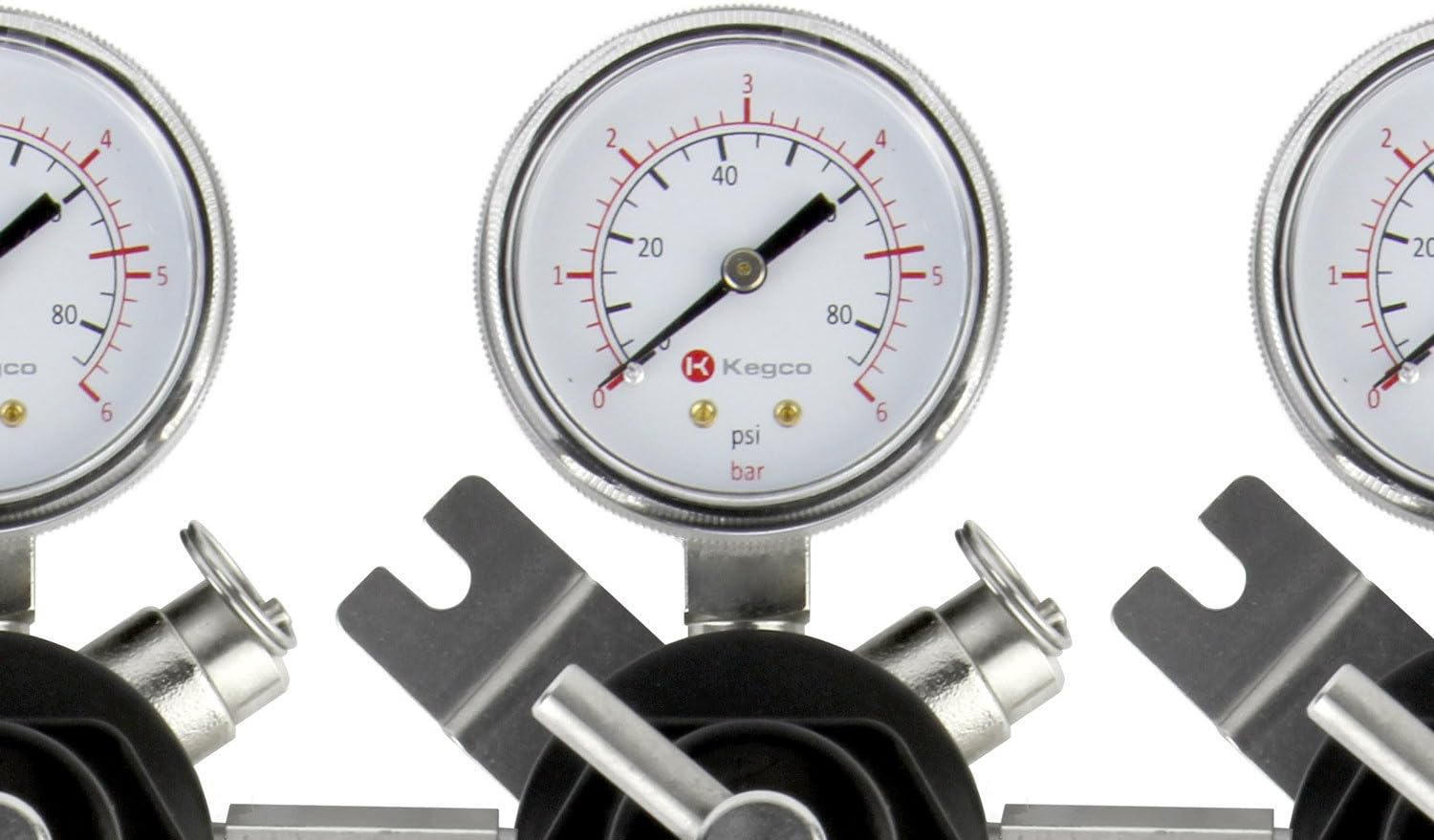 Kegco 3PYH-76S-4 CO2 Regulator, 4 Product, Chrome