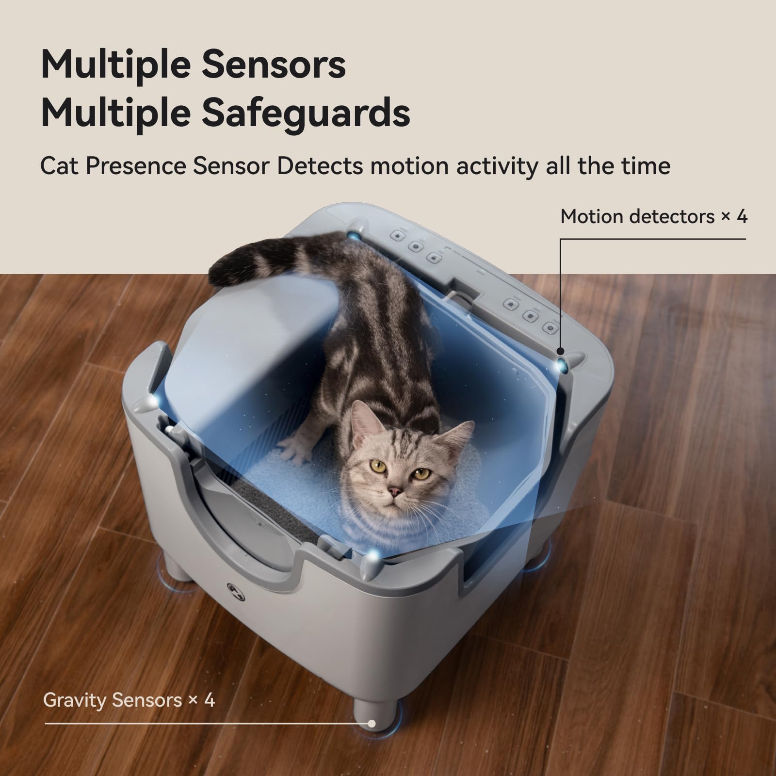 F6 Open-Top Automatic Cat Litter Box Self-Cleaning, Easy to Maintain, with Integrated Safety Protection and Odor Removal (Trash Bags Included) - image 4