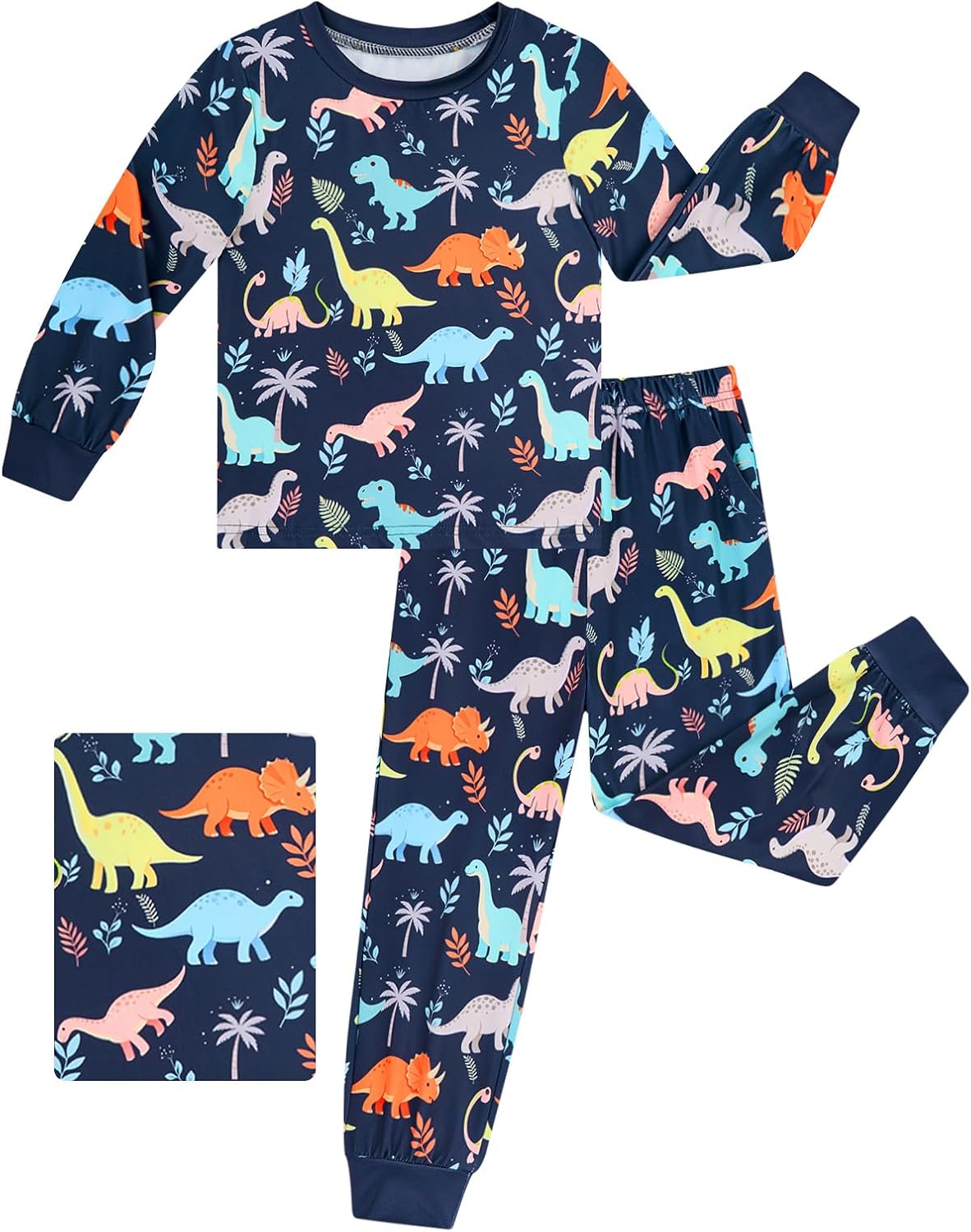 Funnycokid Toddler Boy Pajamas Kids Pjs Long Sleeve Sleepwear 2-6T