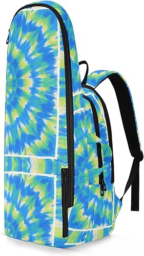 Miniatura 2 de Sporting Goods Tennis Bag BreathableTie-dye Blue Green Circle 2 Rackets Padded Tennis Bag Gym Bag for Men Women Tennis Sport Tenis para