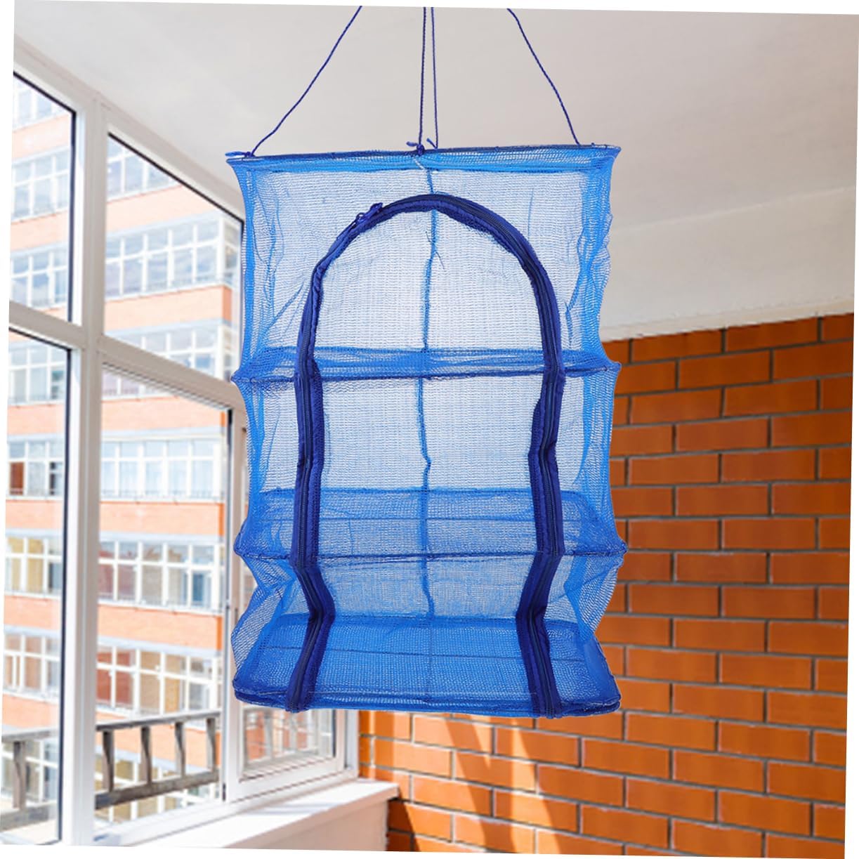 SUPVOX Foldable Fish Drying Net 2pcs Multi-Layer Mesh Hanging Dryer Rack Food-Grade Material for Camping and Home Use for Drying Fish Herbs and Vegetables