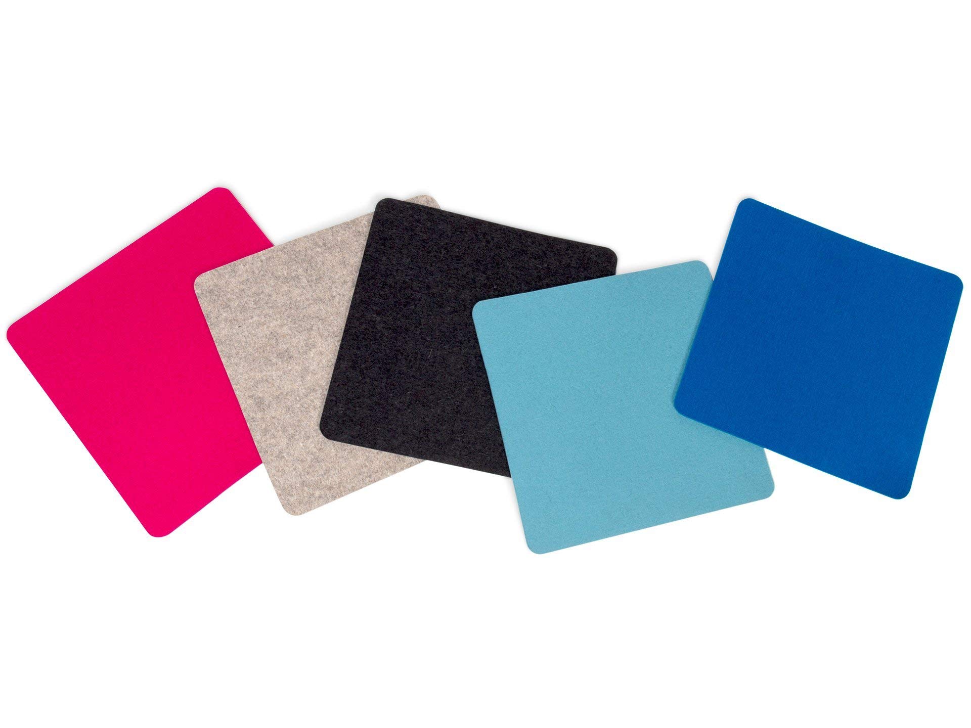 Filz-Sitzauflage für Stühle, quadratisches Sitzkissen aus 100% Wollfilz mit runden Ecken, auch als dekoratives Tischset geeignet, 33 cm x 33 cm (Pink)