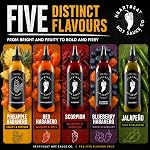 Heartbeat Hot Sauce Fab Five Variety Pack | Pineapple, Red Habanero, Blueberry, Jalapeño & Scorpion | Small-Batch Canadian Hot Sauce Gift Set | 5 x 177 mL