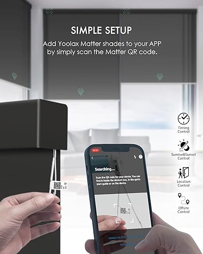 Miniatura 10 de Yoolax Persianas motorizadas con control remoto, persianas inteligentes para filtrar la luz, persianas inteligentes para ventanas, persianas