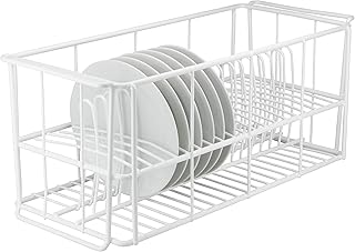 10 Strawberry Street 20-Compartment Salad Plate Rack, Holds 7"-8" Plates, White