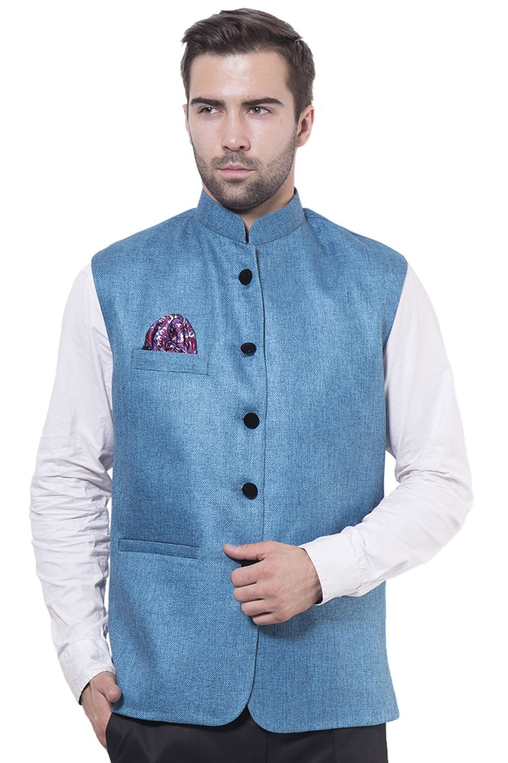 wintage Men's Rayon Bandhgala Festive Nehru Mandarin Blazer- Two Colors-picture-41