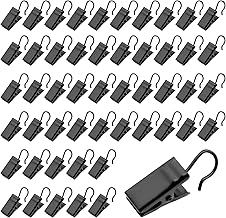 50 Pcs Light Clips,Universal Black Outdoor Light Hooks,Stainless Steel Mini Gutter Clips,Metal Curtain Hangers Clip for Outdoor Lights,for Clip Photo Home Decoration Art Craft Display
