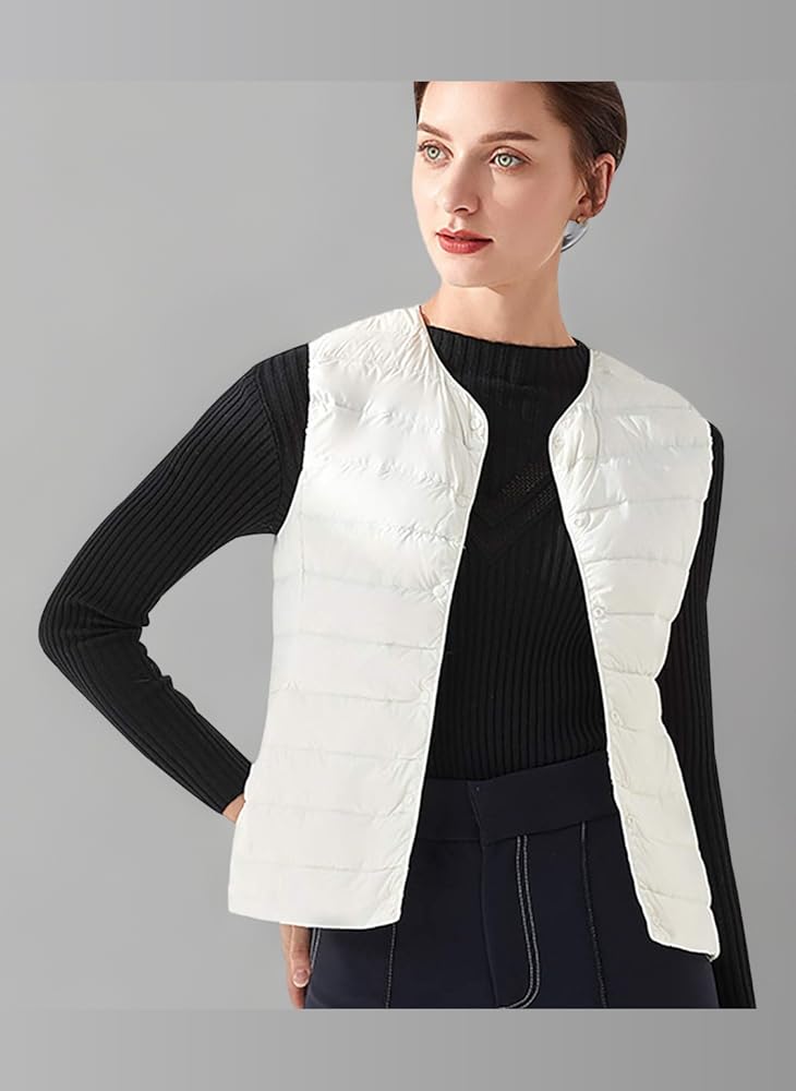 Gilet Piumino Donna Leggero - Imbottito Invernale, Trapuntato Senza Maniche - Foto 6