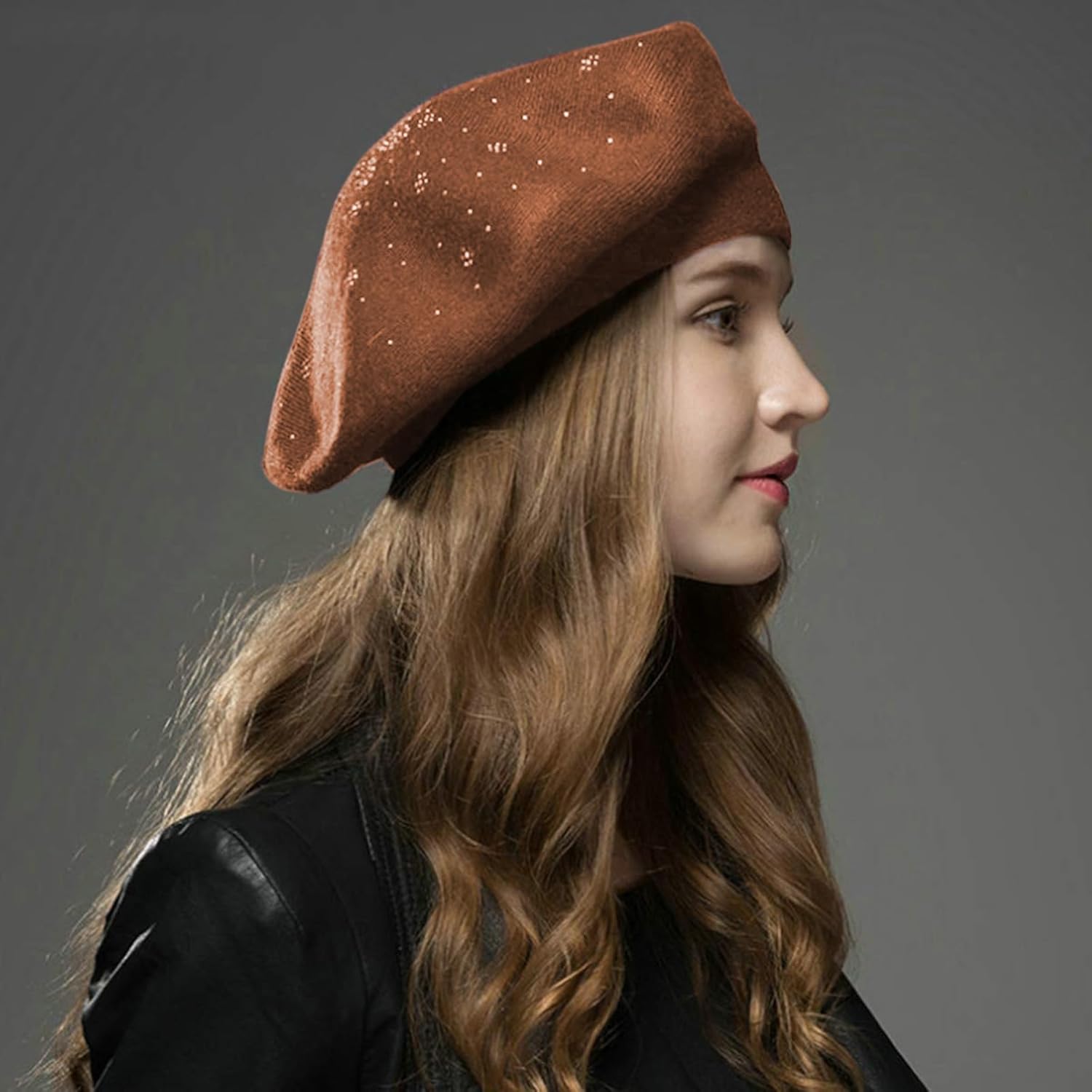 Sumolux Women Beret Hat French Wool Beret Beanie Cap Classic Solid Color Autumn Winter Hats - Image 2