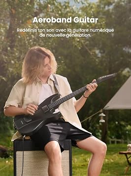 AeroBand Smart Guitar Stringless, Acoustic Electric Travel Portable Silent with Removable Fretboard for Enthusiasts, Adults, Teenagers, Gift (Bag DE)