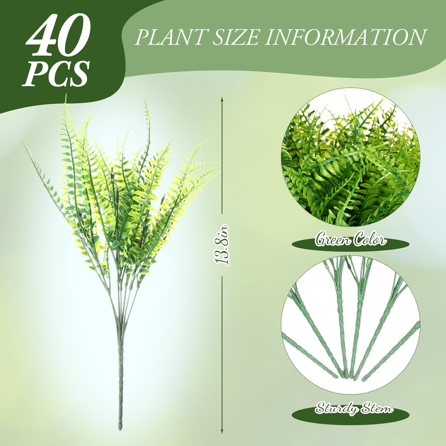 Zeyune 80 Bundles Artificial Grass Plants Outdoor UV Resistant Faux Grass Fake Bushes Plastic Greenery Shrubs Bulk Arrangement for House Outdoor Indoor Decoration Front Porch Window (Lifelike)