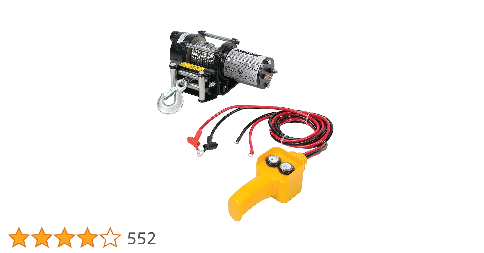 Silverline 12V Electric Winch - 900kg (2000lb) Capacity