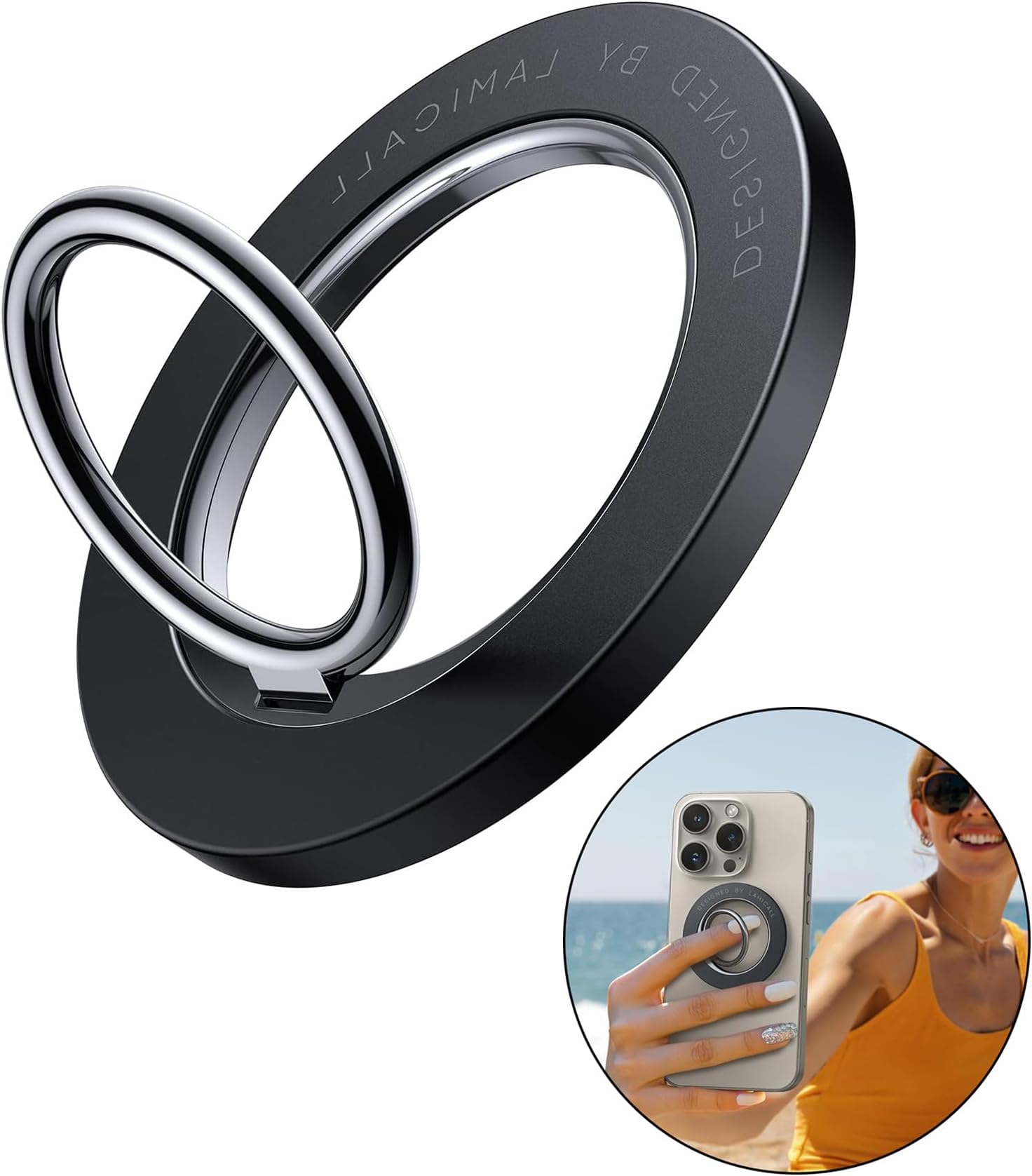 Phone Ring Holder, Mobile Holder Ring, Phone Ring Stand, Mobile Back Holder Grip Mobile Ring Holder with Adjustable Stand for Phone Series