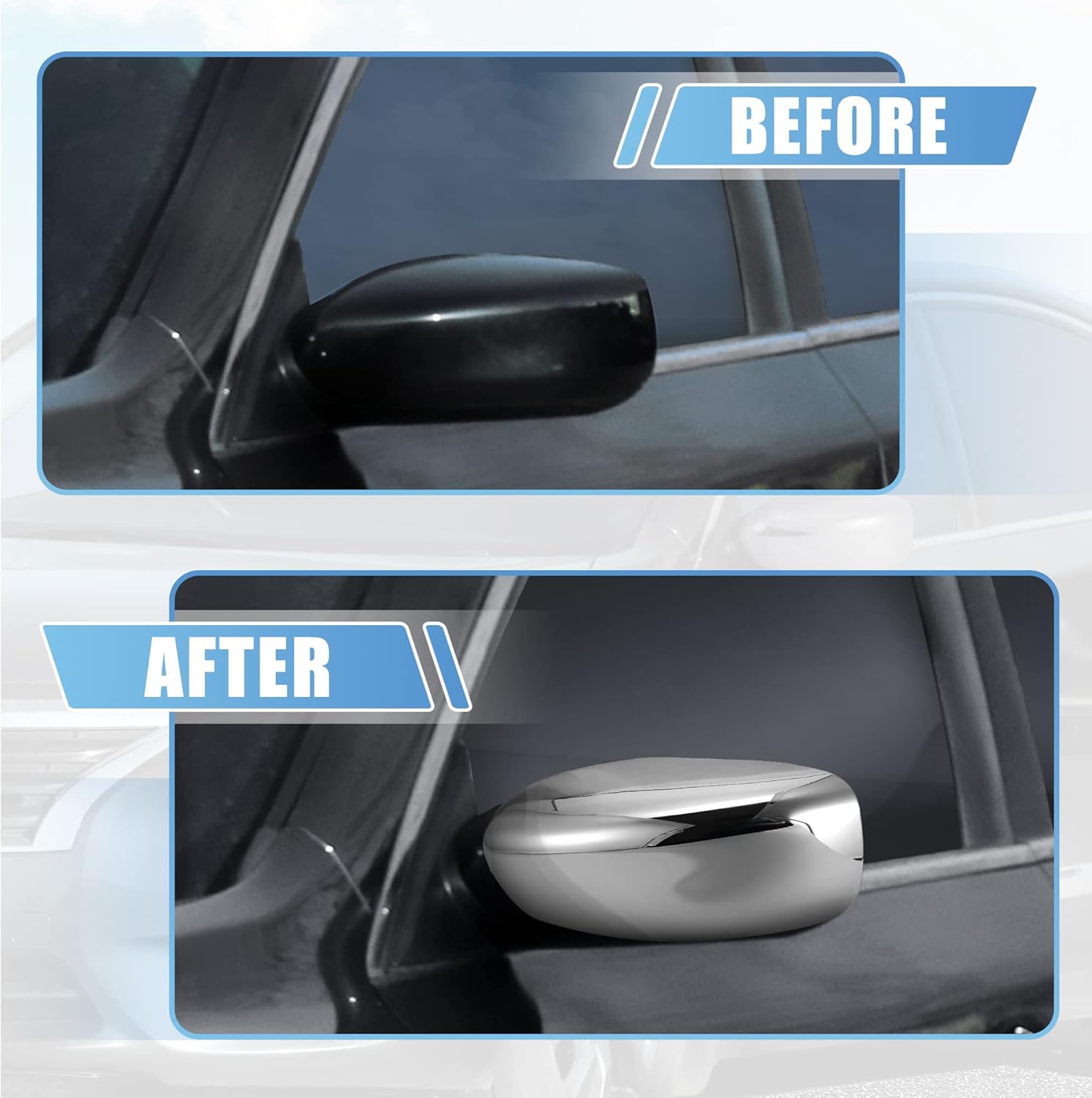 X AUTOHAUX Pair Car Exterior Chrome Plated Power Full Mirror Cover Cap for Nissan Altima 2013-2018 without Turn Signal