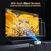 Vista 6 de Mini proyector portátil con WiFi y Bluetooth, proyector inteligente nativo 1080P Full HD, 300 ANSI, compatible con teléfono inteligente, HDMI, USB