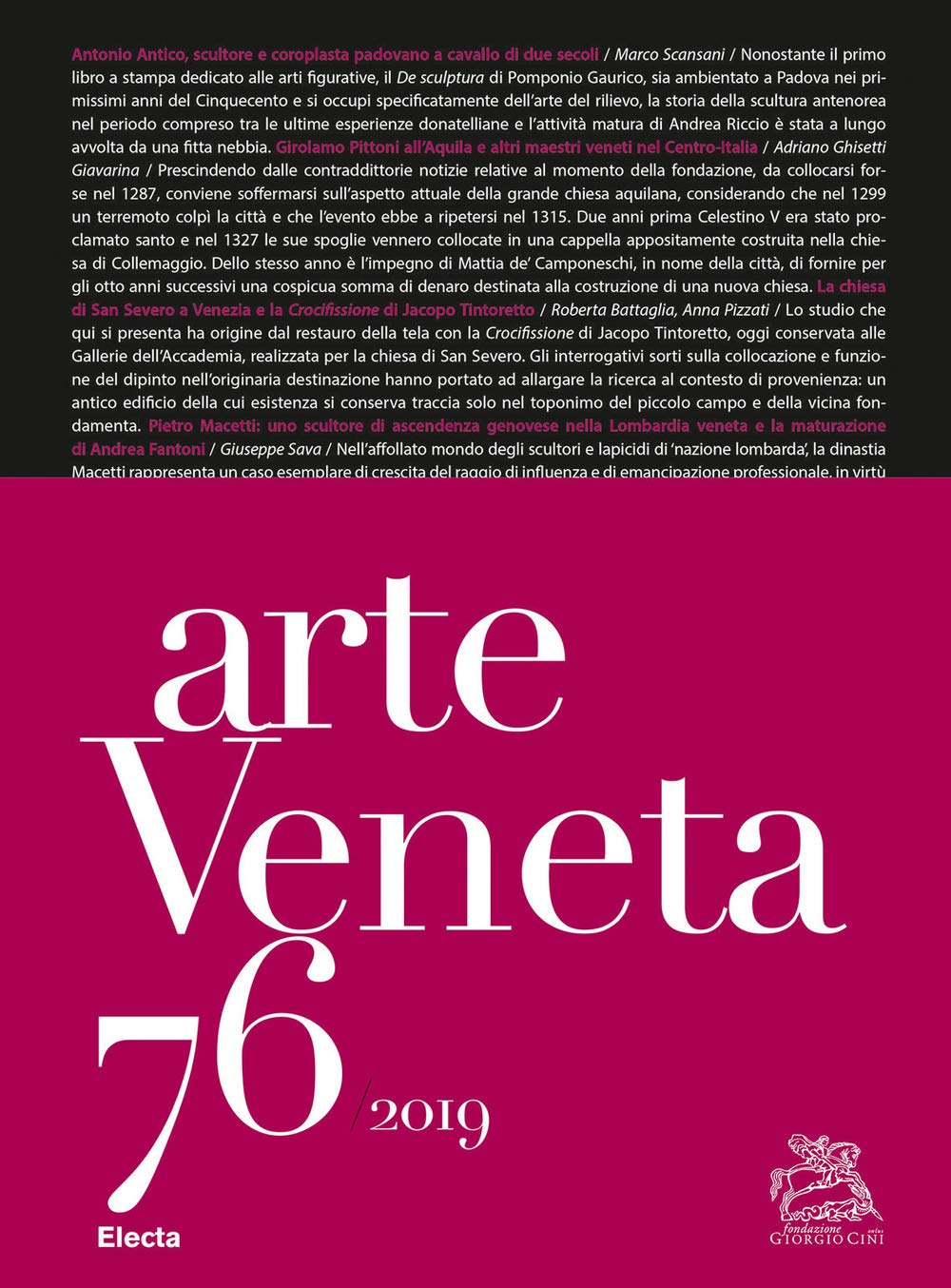 Arte veneta revue d'art volume 76 pour bibliophiles et chercheurs d'art