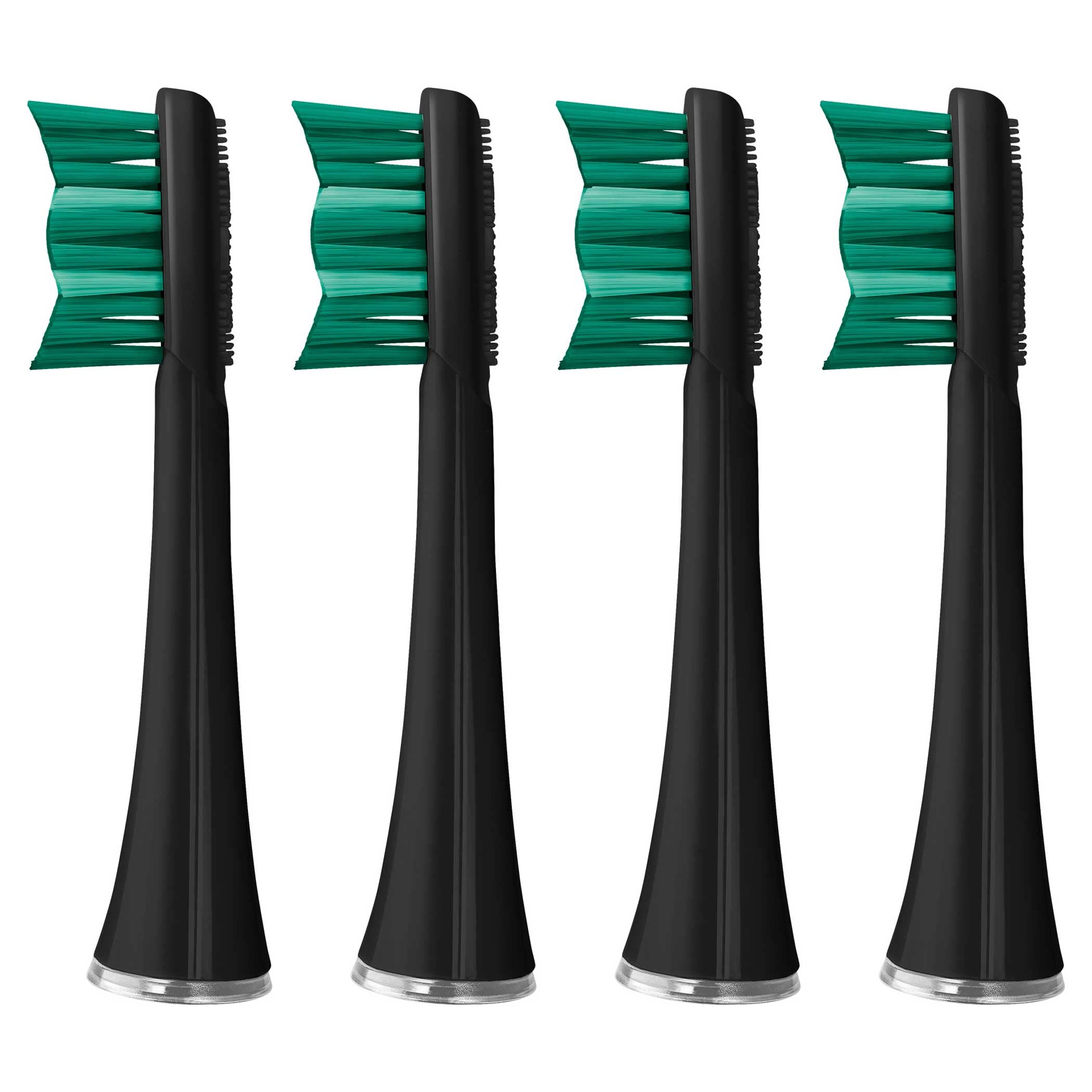 SENCOR SOX 004BK Ersatzköpfe, Mit Zahnbürsten SENCOR SOC 1x, SOC 2x und SOC 3x kompatibel, 4 Stück in 1 Verpackung, Schwarz