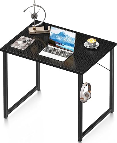 Coleshome - Escritorio para computadora de 32 pulgadas, escritorio moderno de estilo simple para oficina en casa, escritorio estudiantil, color negro