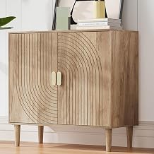 Sideboard Buffet Cabinet with Storage Sideboard Buffet with Door Adjustable Shelves Wood Storage Cabinet 31.3" W x 15.0" D x 30.6" H Natural