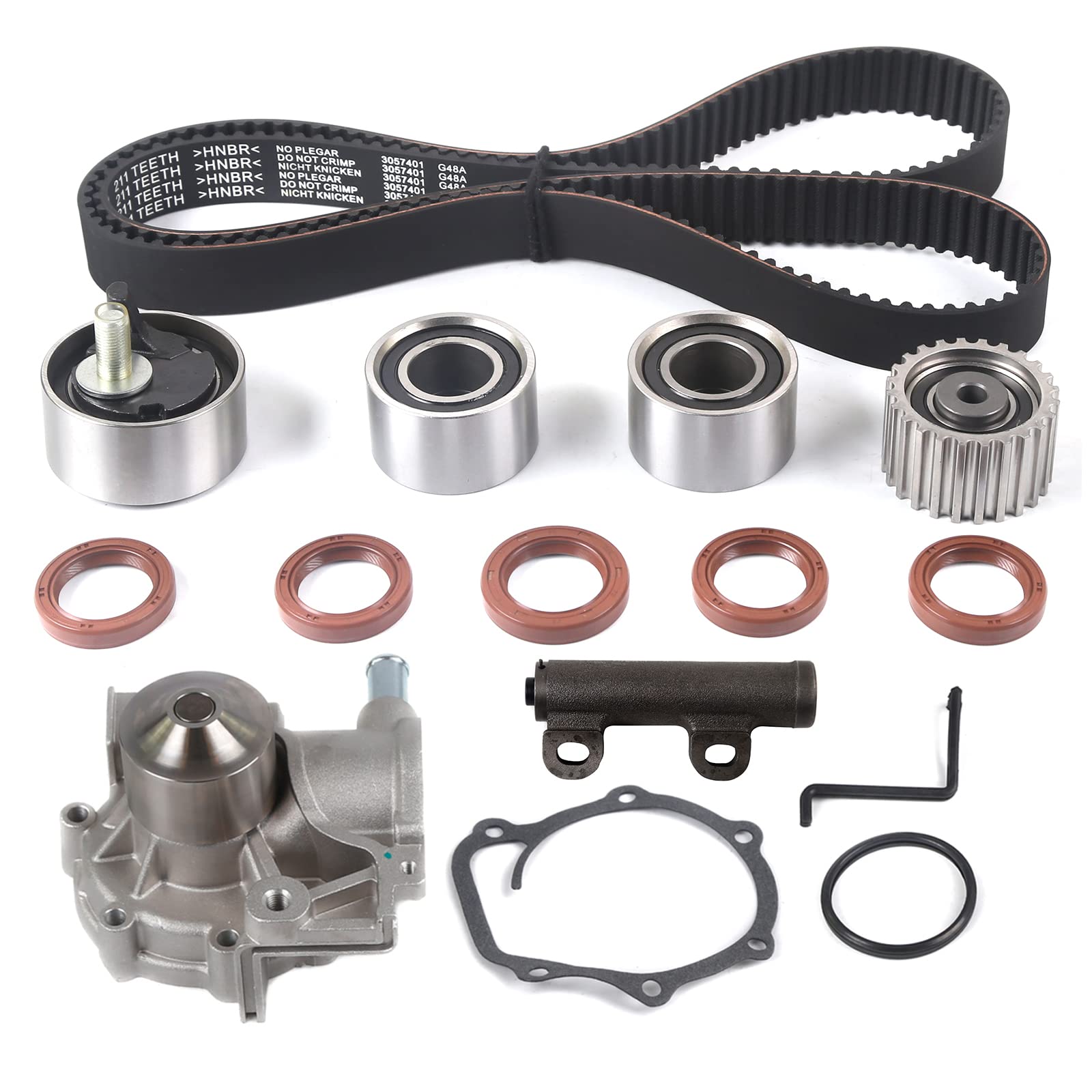 MPLUS Timing Belt Kit & Water Pump & Hydraulic Tensioner Fits 1995-1997 for SubaruImpreza 2.2L 2212CC H4 SOHCSpec Note:(16 Valve) Eng. Code "EJ22E, EJ22EZ" -Fits to 02/28/1997 Production