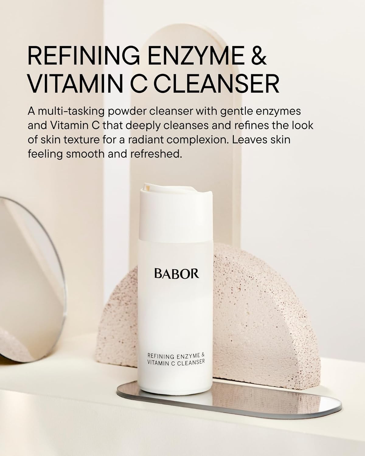 BABOR Enzyme & Vitamin C Powder Cleanser – Water-Activated Face Wash for Brightening & Exfoliation | Gentle Daily Polish for the Look of Refined Pores & Radiant-Looking Skin | Travel-Friendly - Image 3