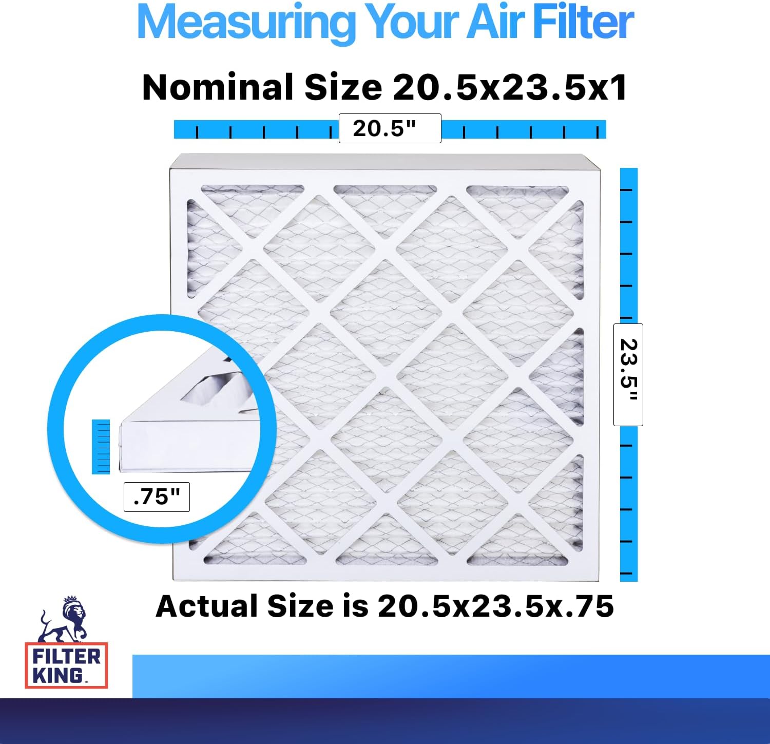  20.5x23.5x1 Air  MERV 8, AC Furnace s (4-Pack) | Dust & Allergy Control (Actual Size: 20.5 x 23.5 x .75) thumbnail