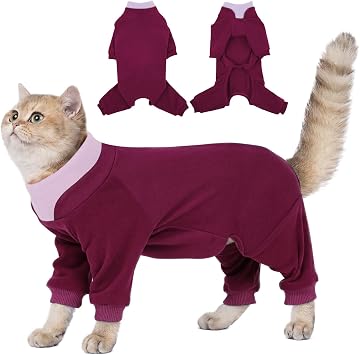 Cat Hair Sticky Onesie,Prevent Hair Loss Cat Pajamas,Purple,2XL