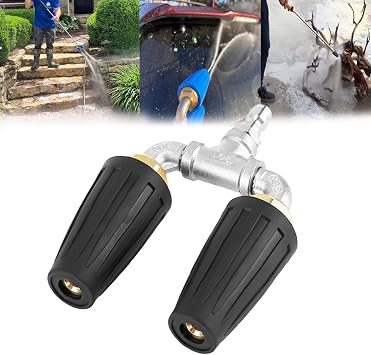 Quad Turbo Nozzle Pressure Washer,Triple/Dual Turbo Nozzle Pressure Washer,360 Rotating 4-in-1 Pressure Washer Turbo Nozzle, For Power Washer with 1/4" Quick Connector,4-6 Gpm, 4000 Psi Max Black-2