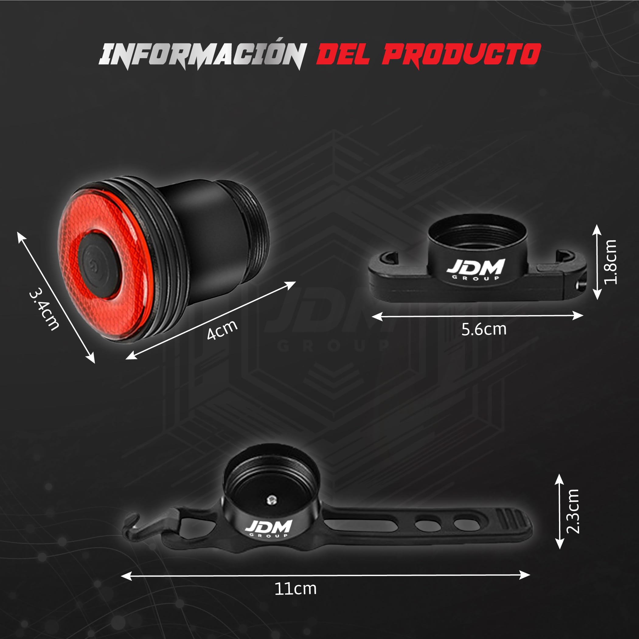 Fanalino Posteriore Bicicletta Potente LED da 300 Lumen ad Alto Splendore - con Sensore di Frenata Intelligente e Auto On/Off - Ricaricabile USB - 5 Modalità - Batteria da 450 mAH