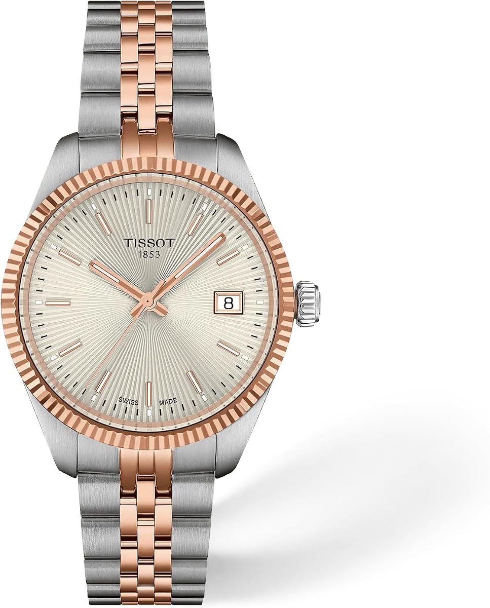 Ballade 34 mm, reloj suizo de cuarzo para mujer, caja de acero inoxidable, esfera plateada, T1562102203101