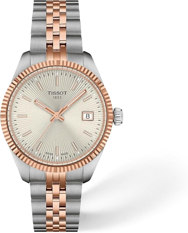 Ballade 34 mm, reloj suizo de cuarzo para mujer, caja de acero inoxidable, esfera plateada, T1562102203101